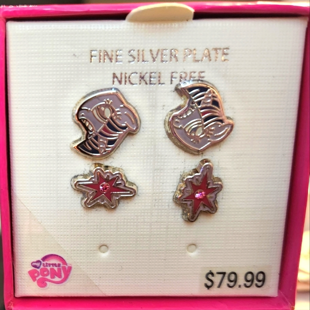 Little Pony Silver Earrings Set